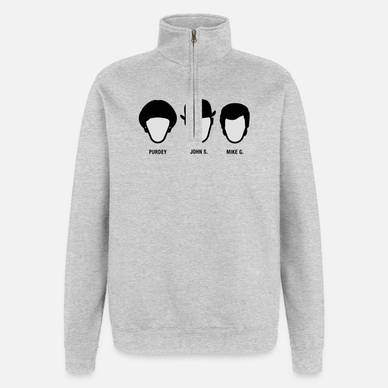 Chapeau Melon (S-05-P-JS-MG) - Sweat à zip 1/4 - gris chiné