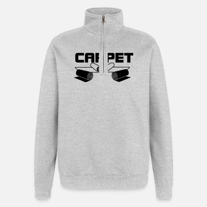 Logo des rouleaux de moquette - Sweat à zip 1/4 - gris chiné