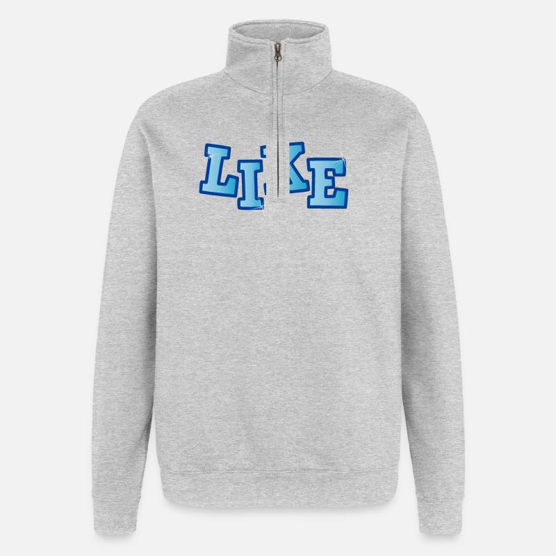 COMME LE LETTRAGE AVEC BRILLANT - Sweat à zip 1/4 - gris chiné