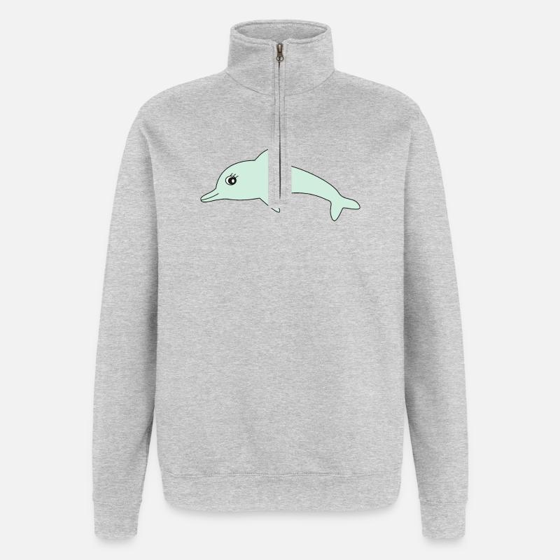 Delfin Delphine - Quarter-Zip-Sweatshirt - Grau meliert