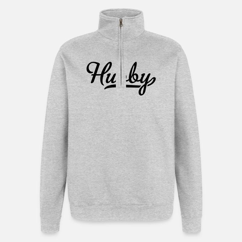 Hubby - Quarter-Zip-Sweatshirt - Grau meliert