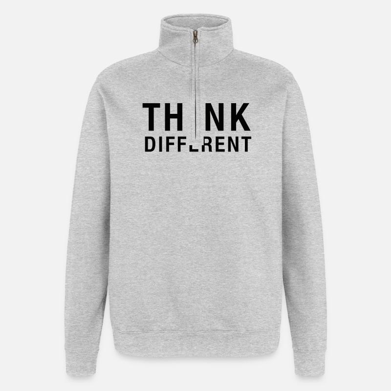Creative Think Different Lightbulb Design - Quarter-Zip Sweatshirt - heather grey