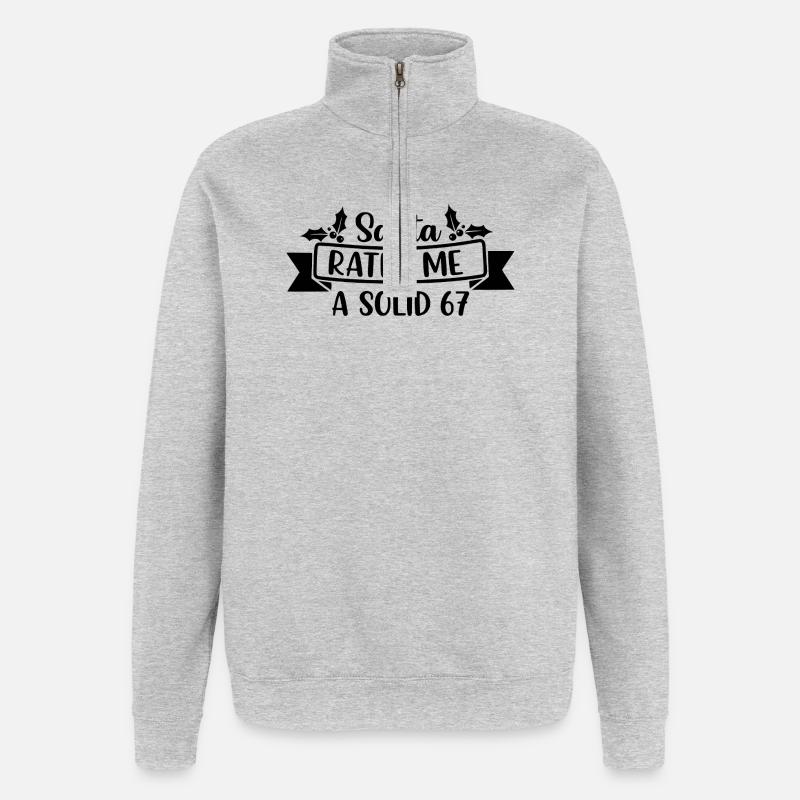Santa Rated Me A Solid 67 - Quarter-Zip-Sweatshirt - Grau meliert