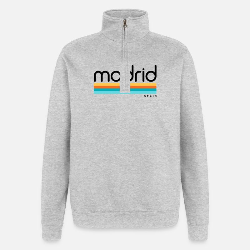 Madrid - Spain - Spanien - Espana - Quarter-Zip-Sweatshirt - Grau meliert