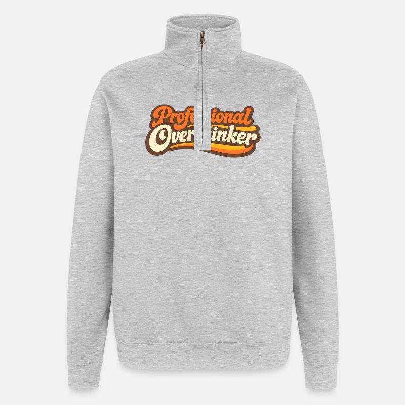 PROFESSIONAL OVERTHINKER Retro - Quarter-Zip Sweatshirt - heather grey