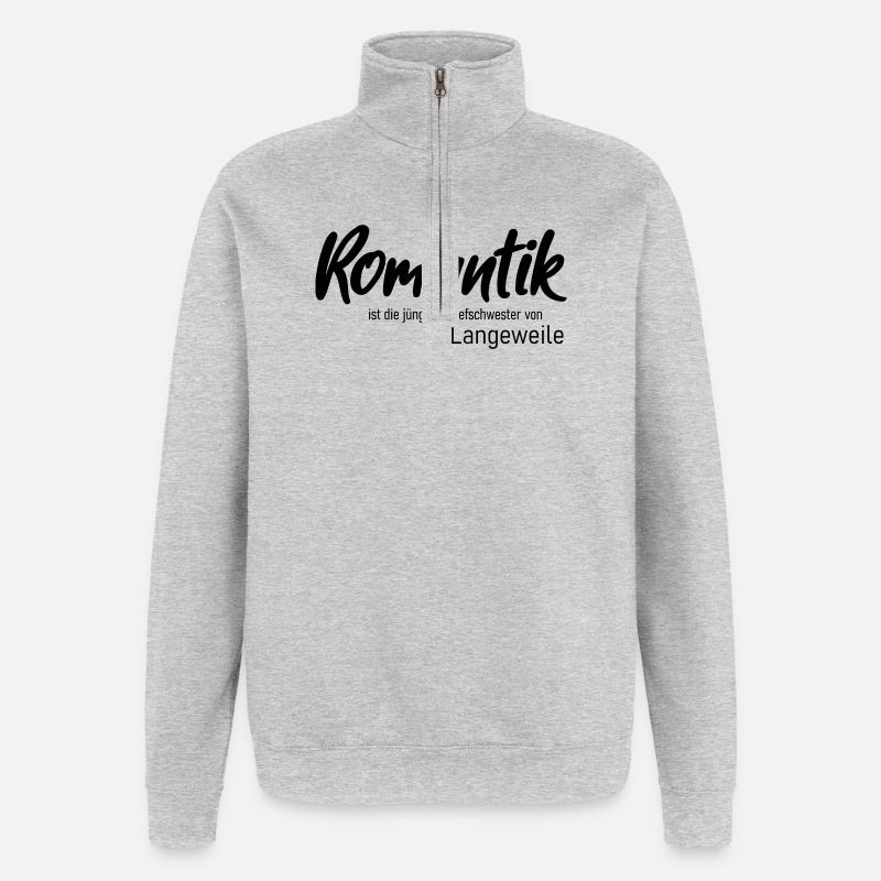 Romantisme - Sweat à zip 1/4 - gris chiné
