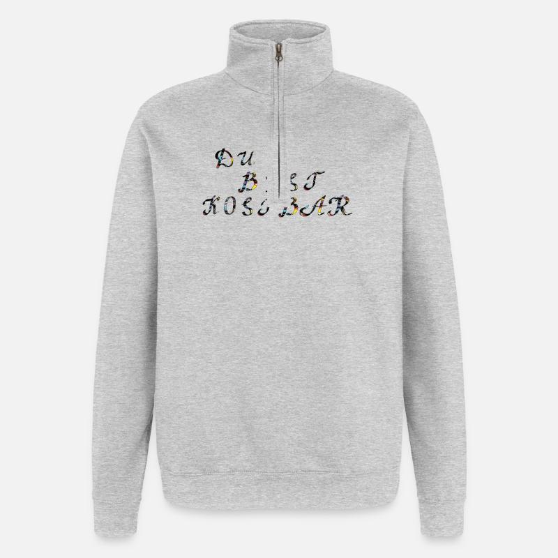 Tu es précieux - Sweat à zip 1/4 - gris chiné