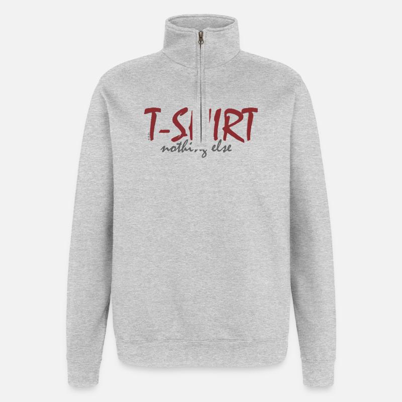 T‑Shirt nothing else - Quarter-Zip-Sweatshirt - Grau meliert