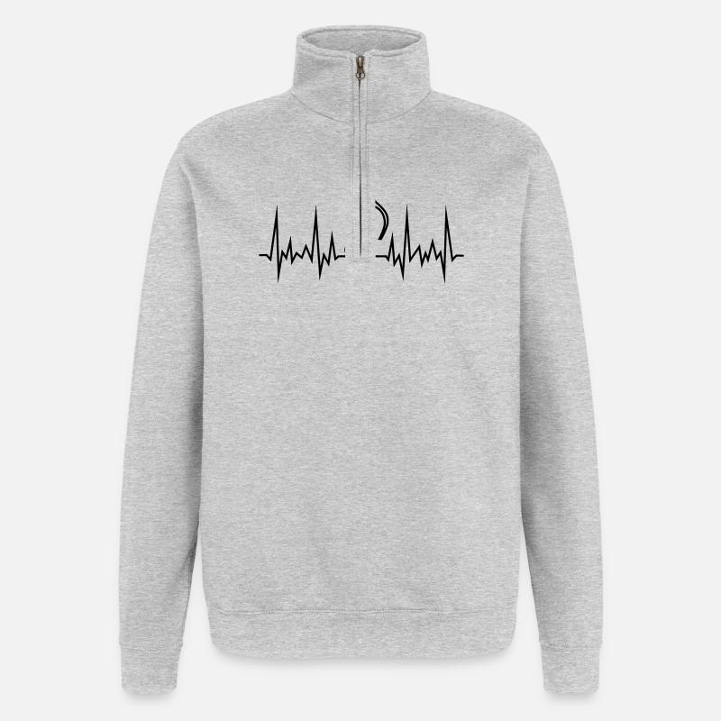 wave_note - Quarter-Zip Sweatshirt - heather grey