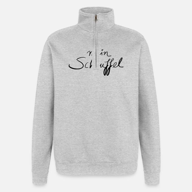 mein Schnuffel - Quarter-Zip-Sweatshirt - Grau meliert