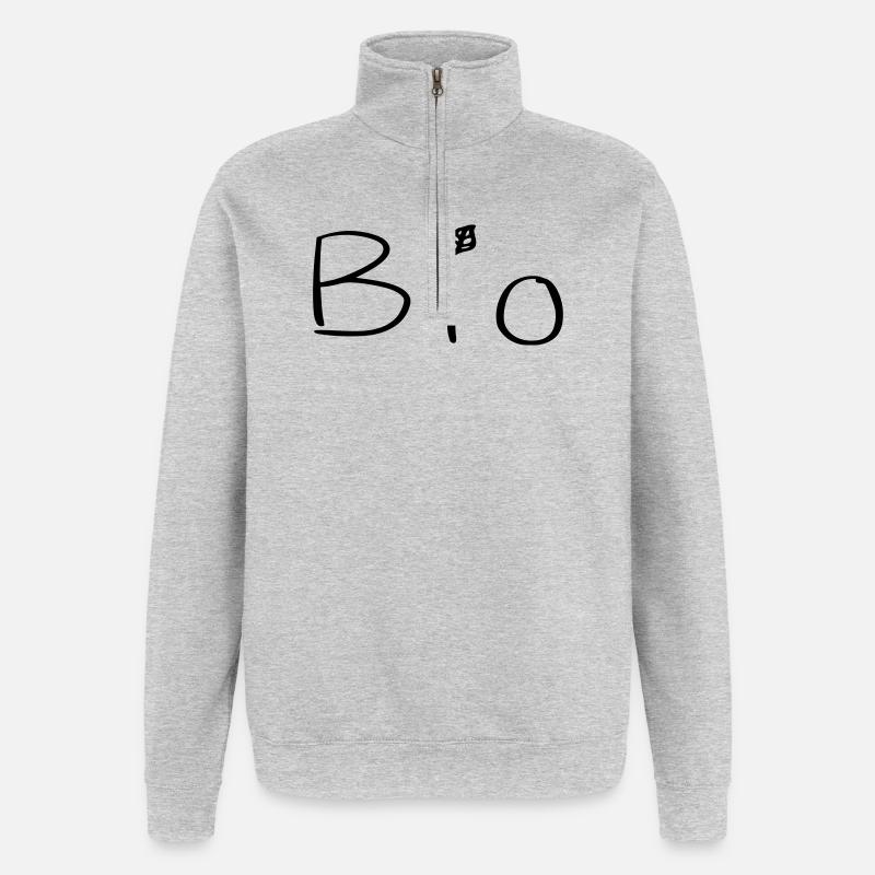 Bio - Sweat à zip 1/4 - gris chiné