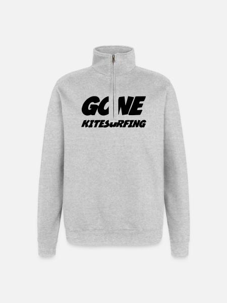 Kiteboarding / Kitesurfing / Kitesurf / - Sweat à zip 1/4 - gris chiné