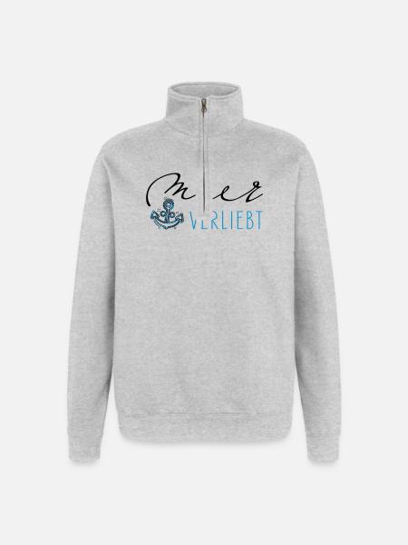 La mer amoureuse - Sweat à zip 1/4 - gris chiné