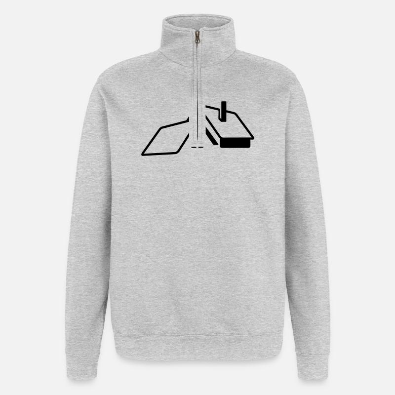 Logo transparent de la maison - Sweat à zip 1/4 - gris chiné