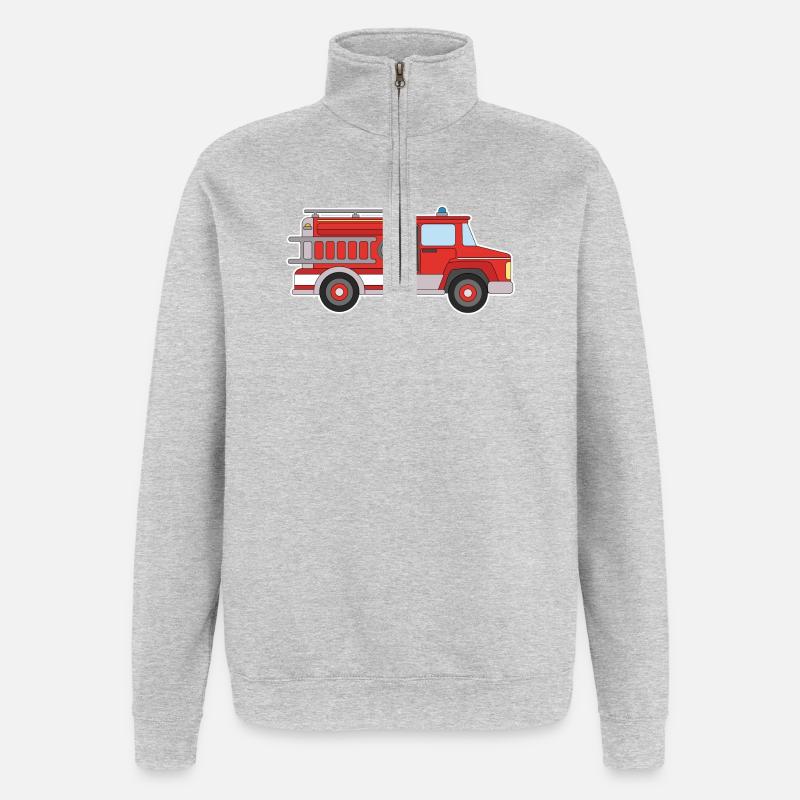 Fire engine - Quarter-Zip Sweatshirt - heather grey