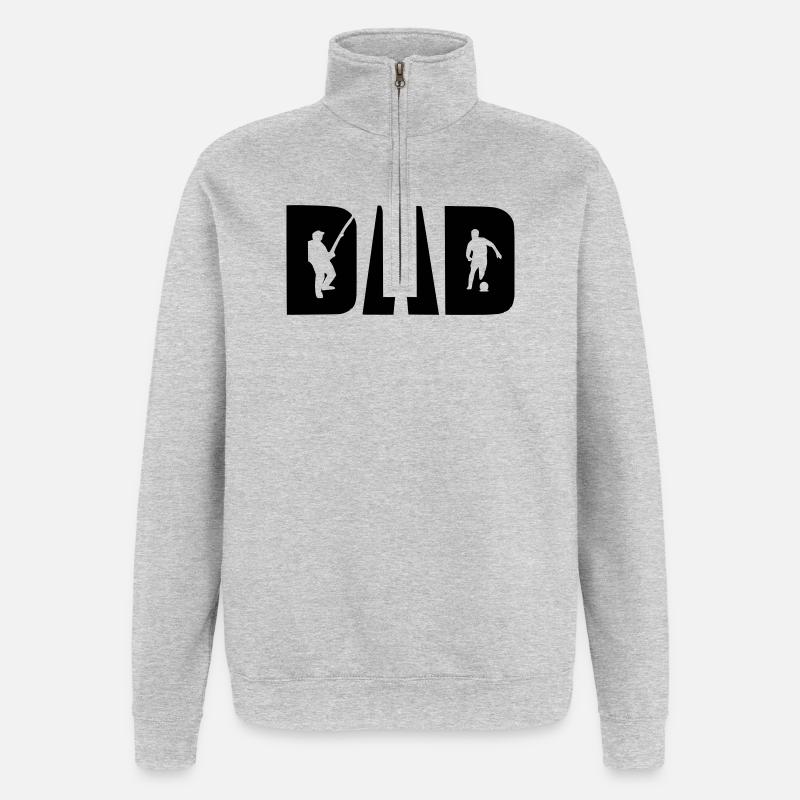 DAD - Sweat à zip 1/4 - gris chiné