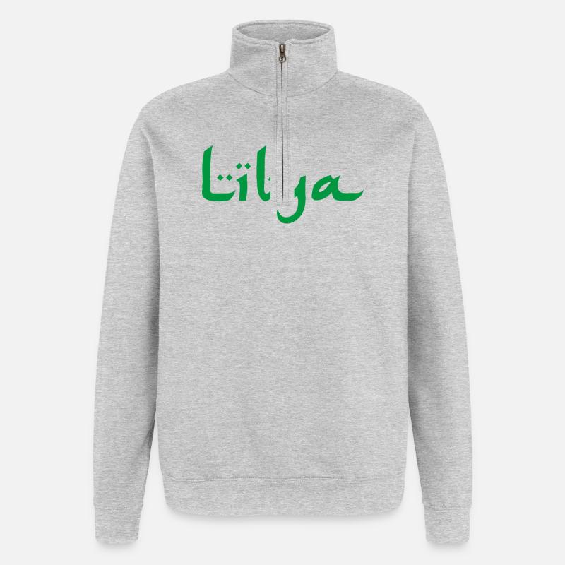 Libye Libyen - Sweat à zip 1/4 - gris chiné
