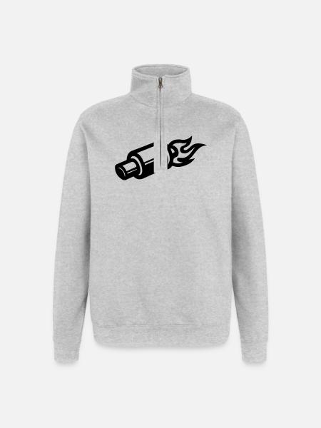 Exhaust Symbol Tuning - Quarter-Zip Sweatshirt - heather grey