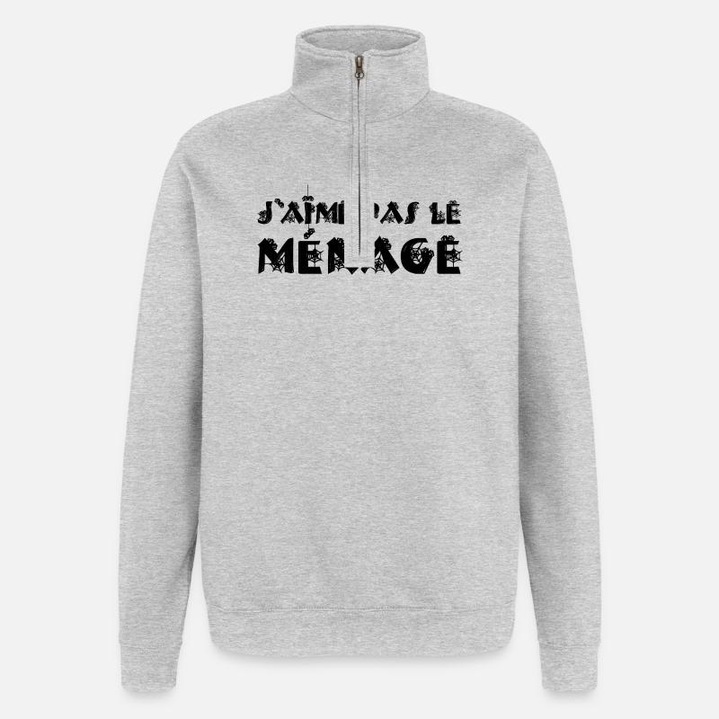 ICH PUTZE NICHT GERNE! - Quarter-Zip-Sweatshirt - Grau meliert