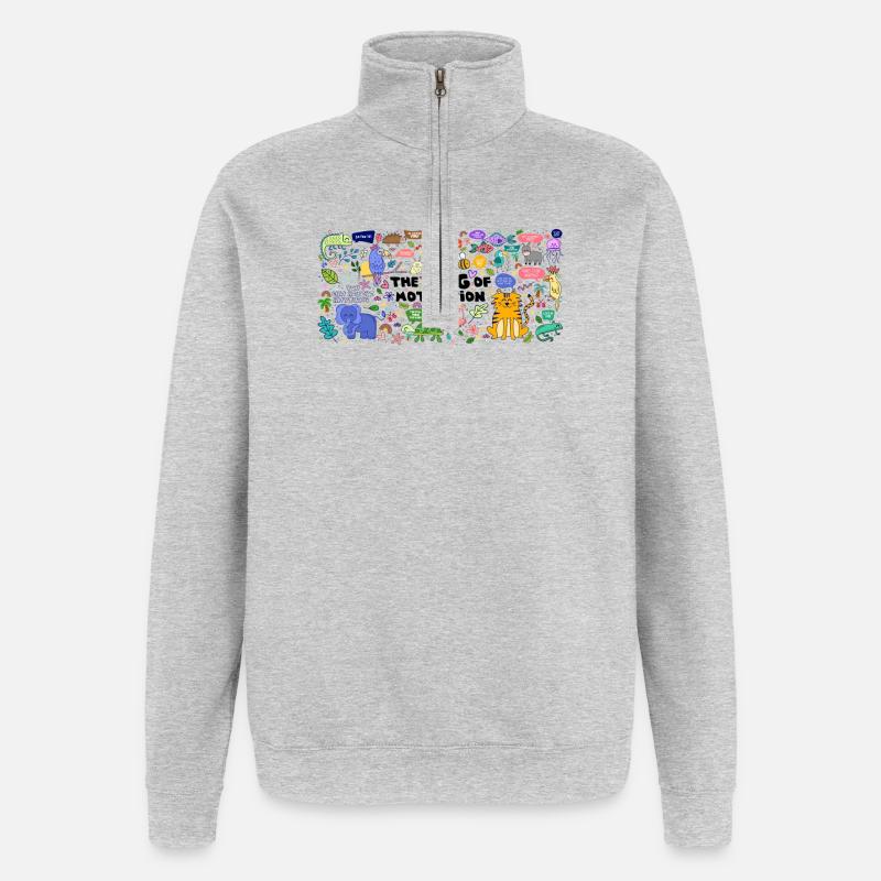 Tasse der Motivation - Quarter-Zip-Sweatshirt - Grau meliert