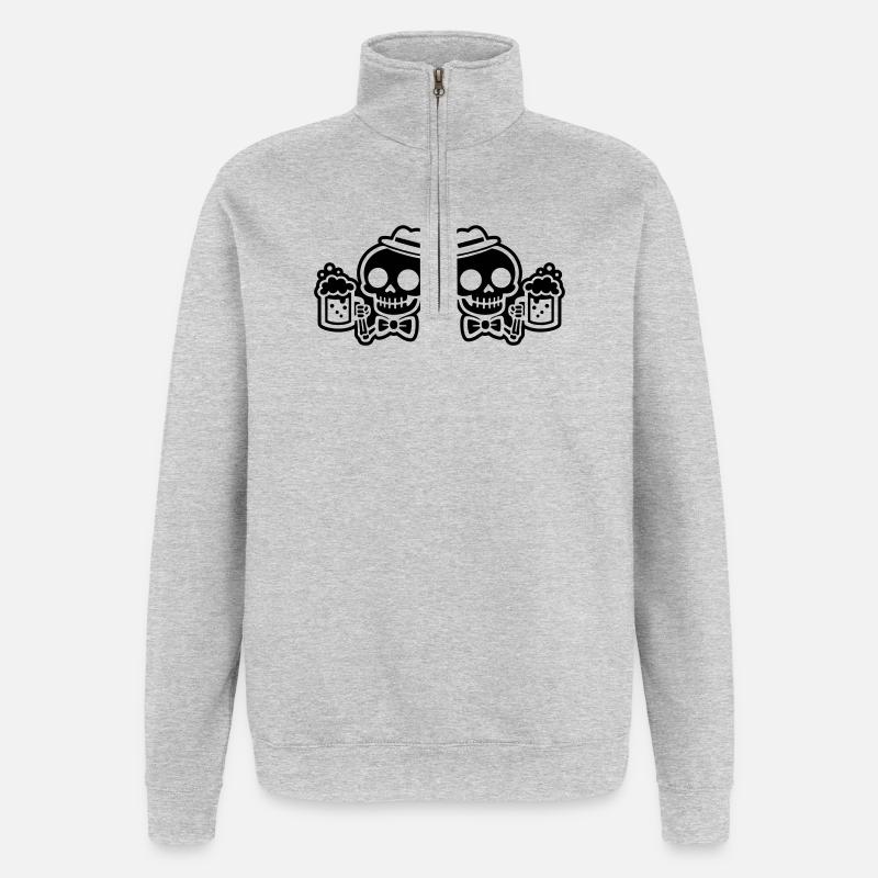Équipe Skeleton Beer Bachelors - Sweat à zip 1/4 - gris chiné