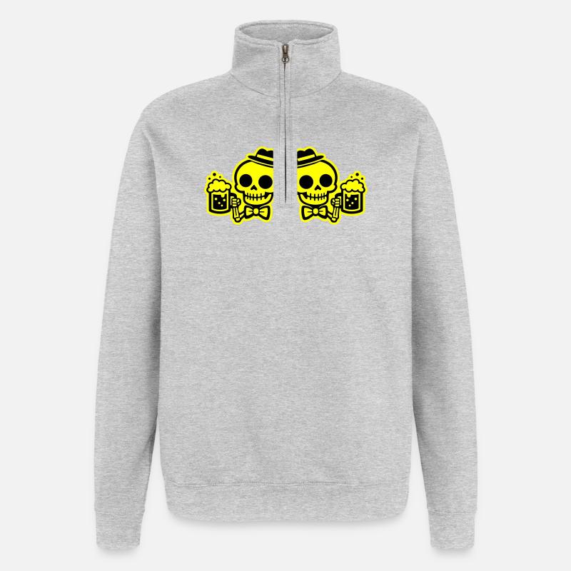 Équipe Skeleton Beer Bachelors - Sweat à zip 1/4 - gris chiné