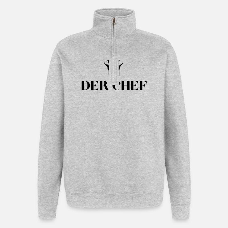 Les cadeaux du chef Chef Royale - Sweat à zip 1/4 - gris chiné