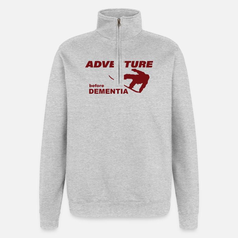 AVENTURE DE SNOWBOARD - Sweat à zip 1/4 - gris chiné