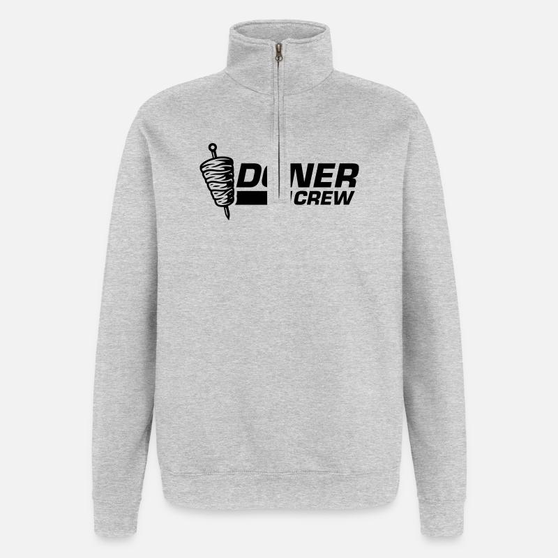 Döner Crew - Quarter-Zip-Sweatshirt - Grau meliert