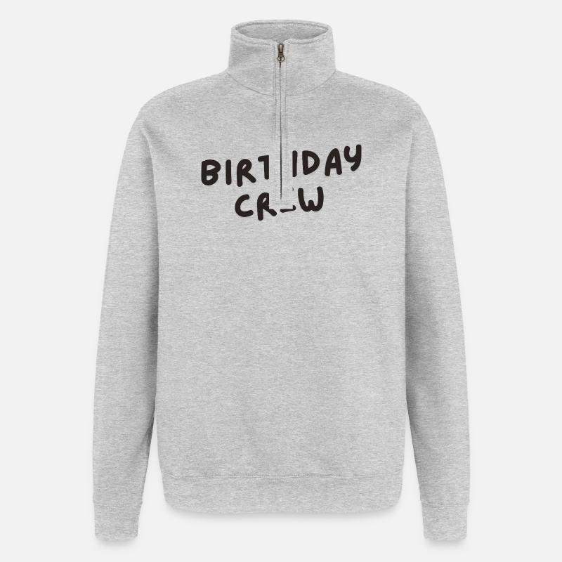 Équipe d’anniversaire - Sweat à zip 1/4 - gris chiné