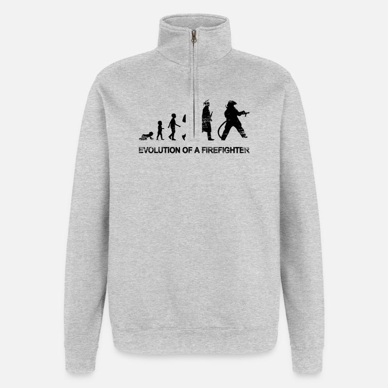 Développement d’un pompier - Sweat à zip 1/4 - gris chiné