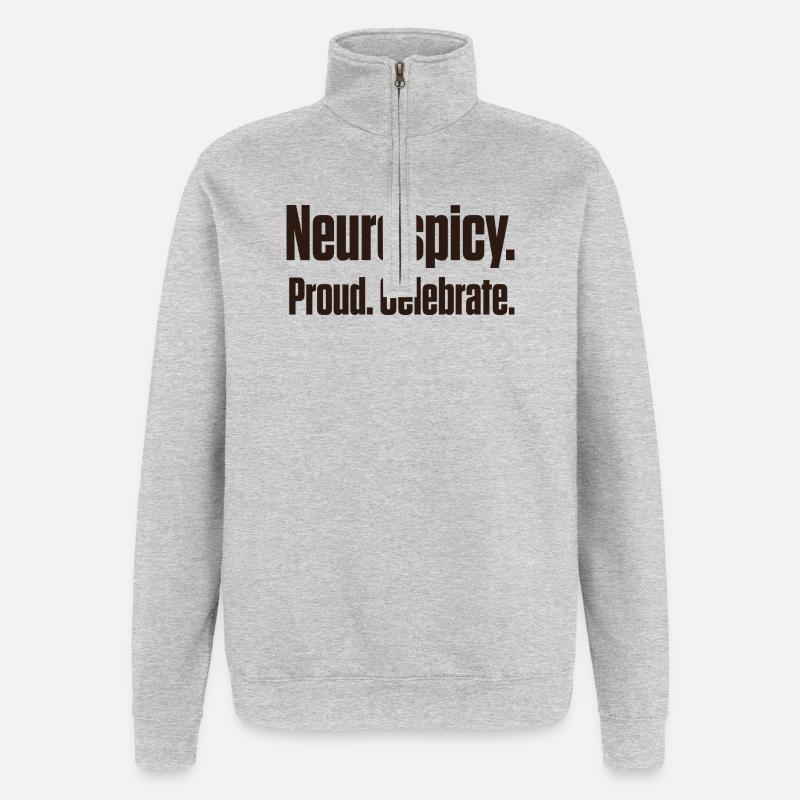 Neurospicy und Proud Spätdiagnose ND - Quarter-Zip-Sweatshirt - Grau meliert