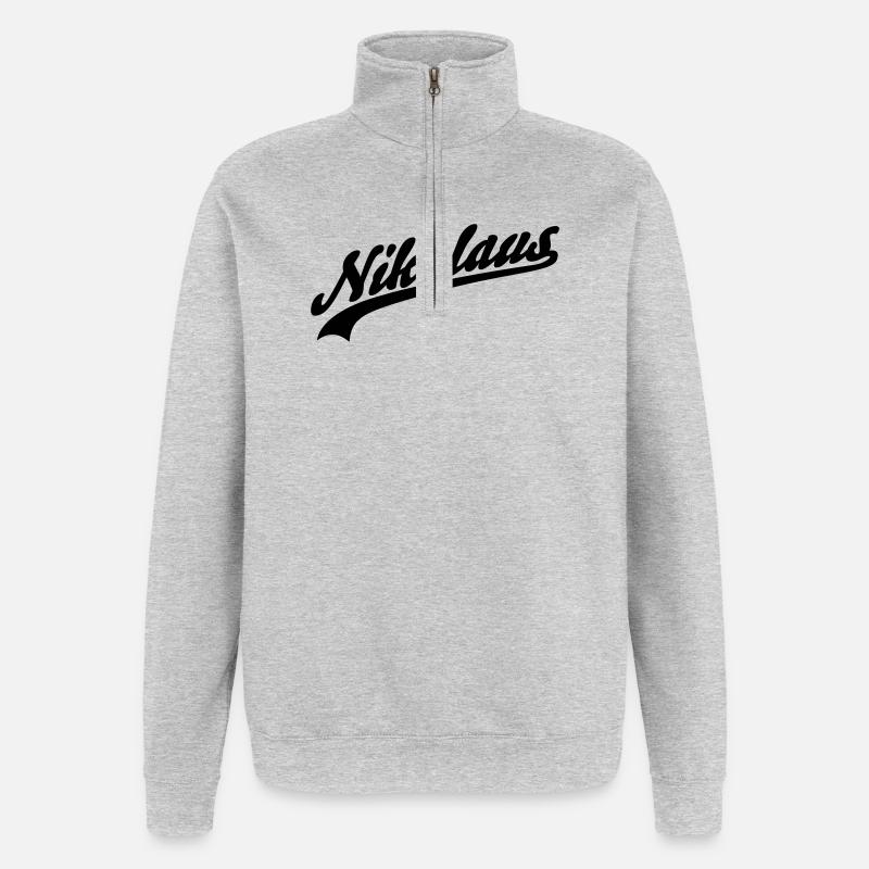 Nikolaus - Sweat à zip 1/4 - gris chiné