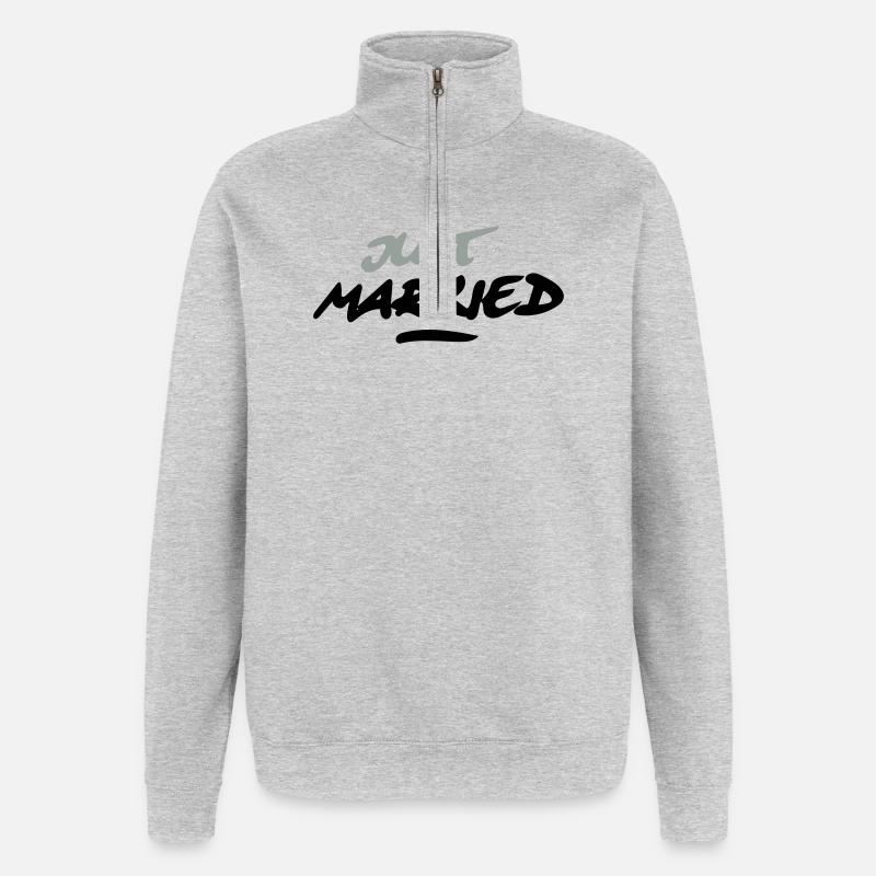 just married 2C - Quarter-Zip-Sweatshirt - Grau meliert