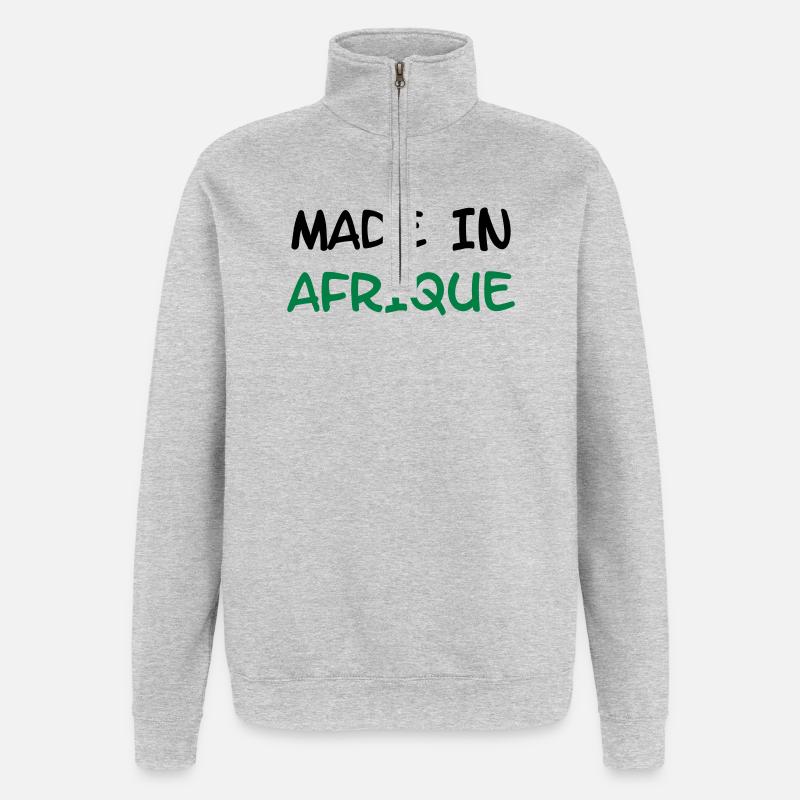 Made in AFRIKA! - Quarter-Zip-Sweatshirt - Grau meliert