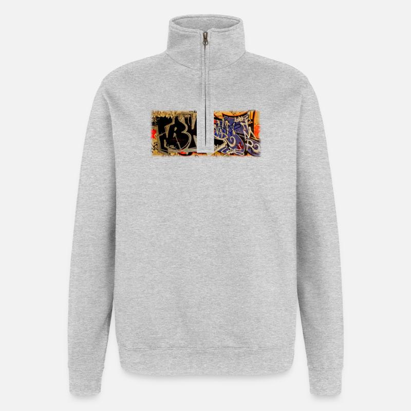 Graffiti - Quarter-Zip Sweatshirt - heather grey