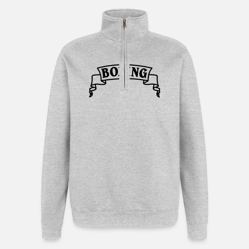 Boxen Boxtext in Wimpel oder Banner - Quarter-Zip-Sweatshirt - Grau meliert
