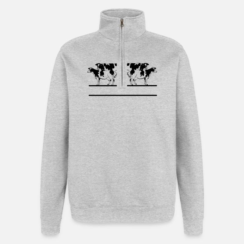 Black and white cows four pieces - Quarter-Zip Sweatshirt - heather grey