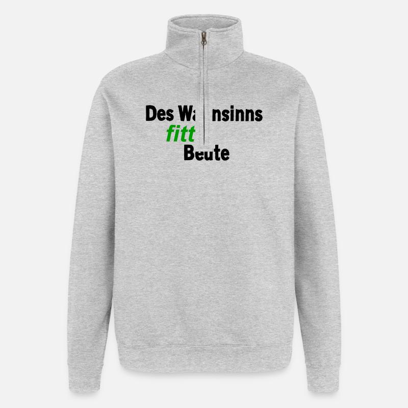 Wahnsinns fitte Beute - Quarter-Zip-Sweatshirt - Grau meliert