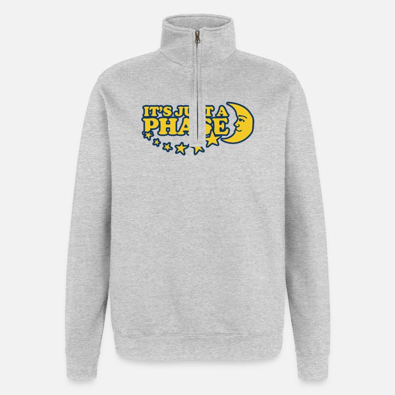 Es ist nur eine Phase - Quarter-Zip-Sweatshirt - Grau meliert