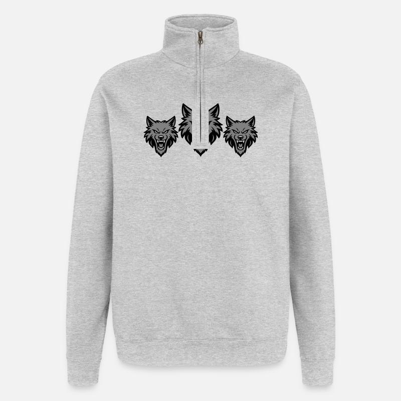 Wolf Team Rudel - Quarter-Zip-Sweatshirt - Grau meliert