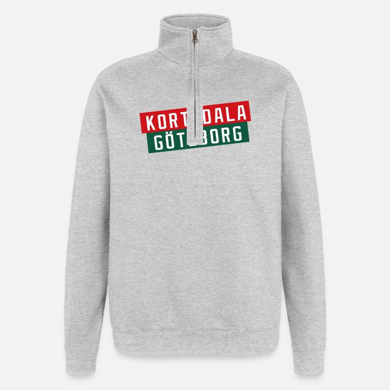 Kortedala Göteborg Farbblock - Quarter-Zip-Sweatshirt - Grau meliert