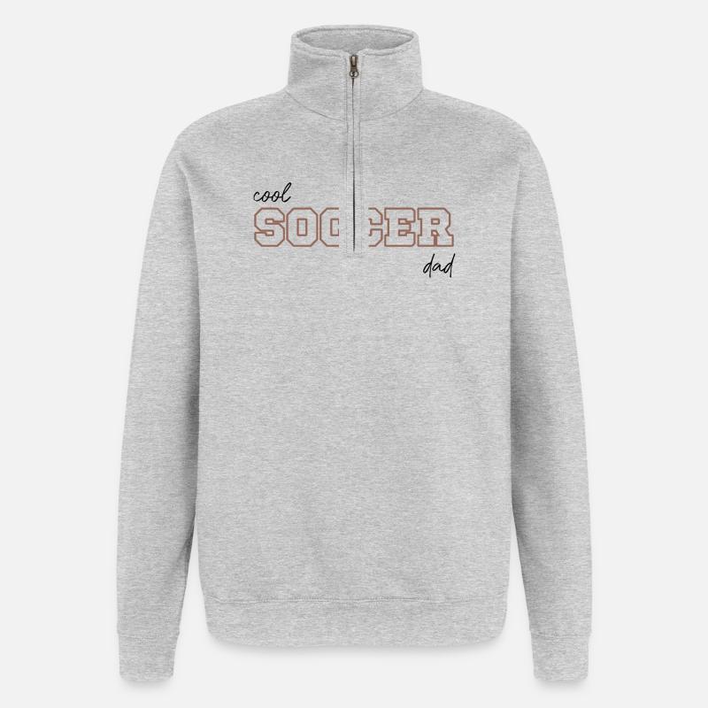 Papa de foot cool, - Sweat à zip 1/4 - gris chiné