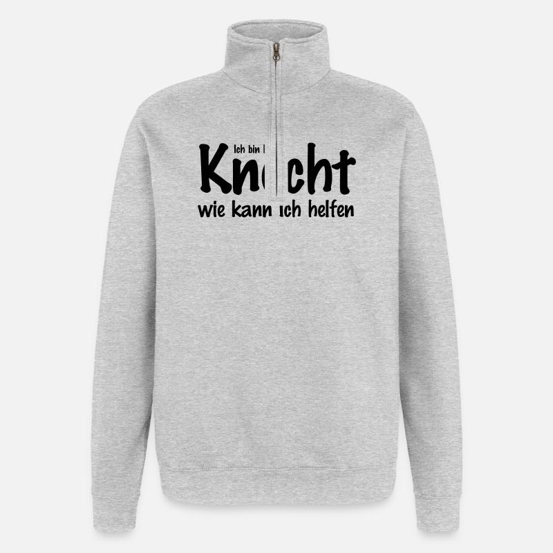 knecht - Quarter-Zip-Sweatshirt - Grau meliert
