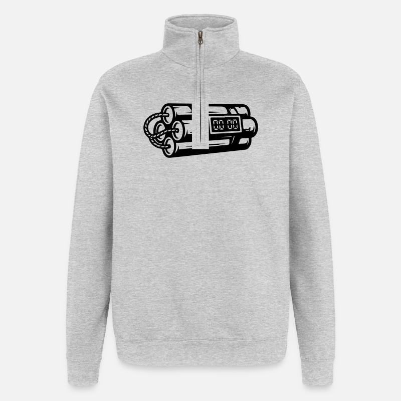 Time Bomb Explosive Dynamite - Quarter-Zip Sweatshirt - heather grey