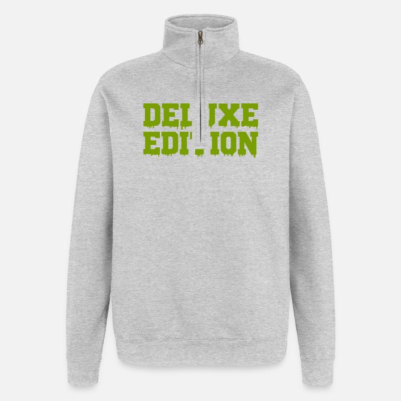 deluxe_edition - Sweat à zip 1/4 - gris chiné