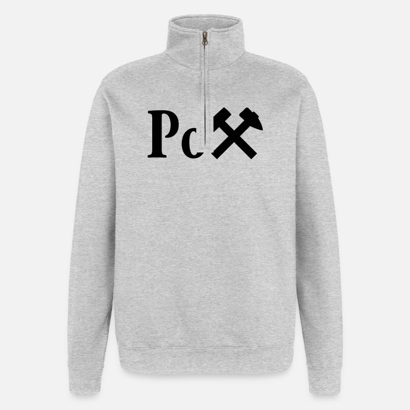 Der Pott - Quarter-Zip-Sweatshirt - Grau meliert