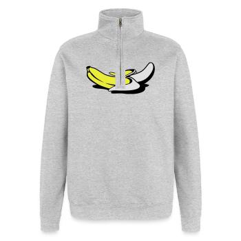 Nackte Banane - Quarter-Zip-Sweatshirt - Grau meliert - Vorne - AI Model Female 172 light (172cm) & AI Model Male 178 dark (178cm)