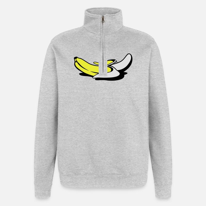 Nackte Banane - Quarter-Zip-Sweatshirt - Grau meliert