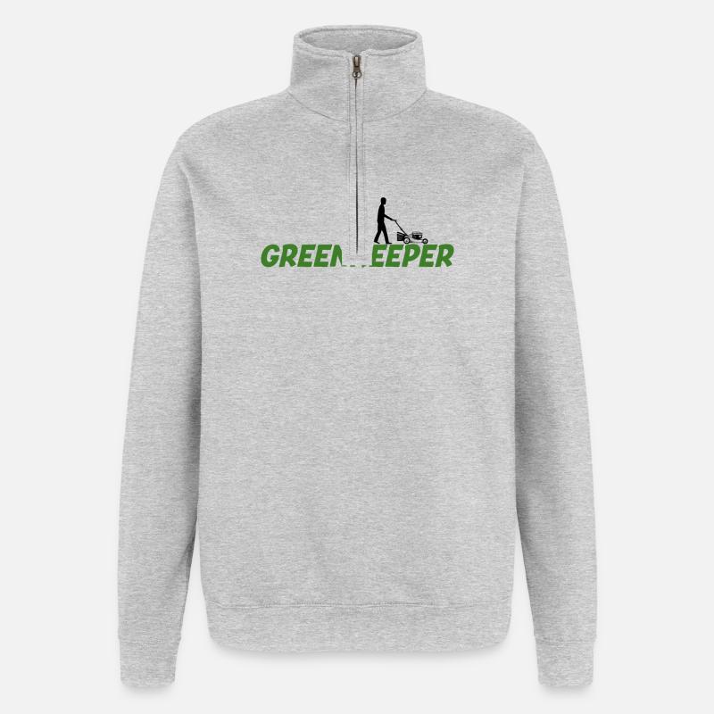 Greenkeeper Rasenmäher Gärtner Garten Geschenkidee - Quarter-Zip-Sweatshirt - Grau meliert